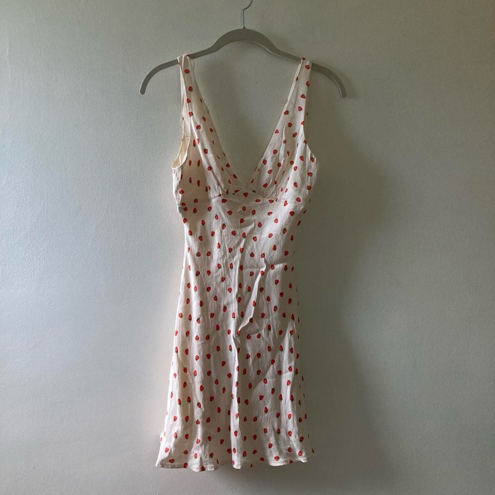 zara strawberry print mini dress